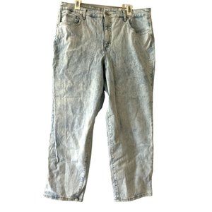 Style & Co Mom High Rise Straight Vintage Classic Jeans Last Kiss Acid Wash 16W